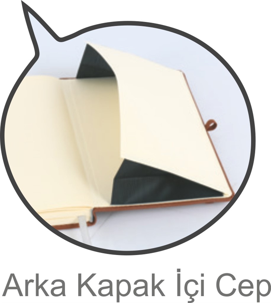 Cevizli 13X21 Cm Arka Kapak İçi Cep Tarihsiz Defter