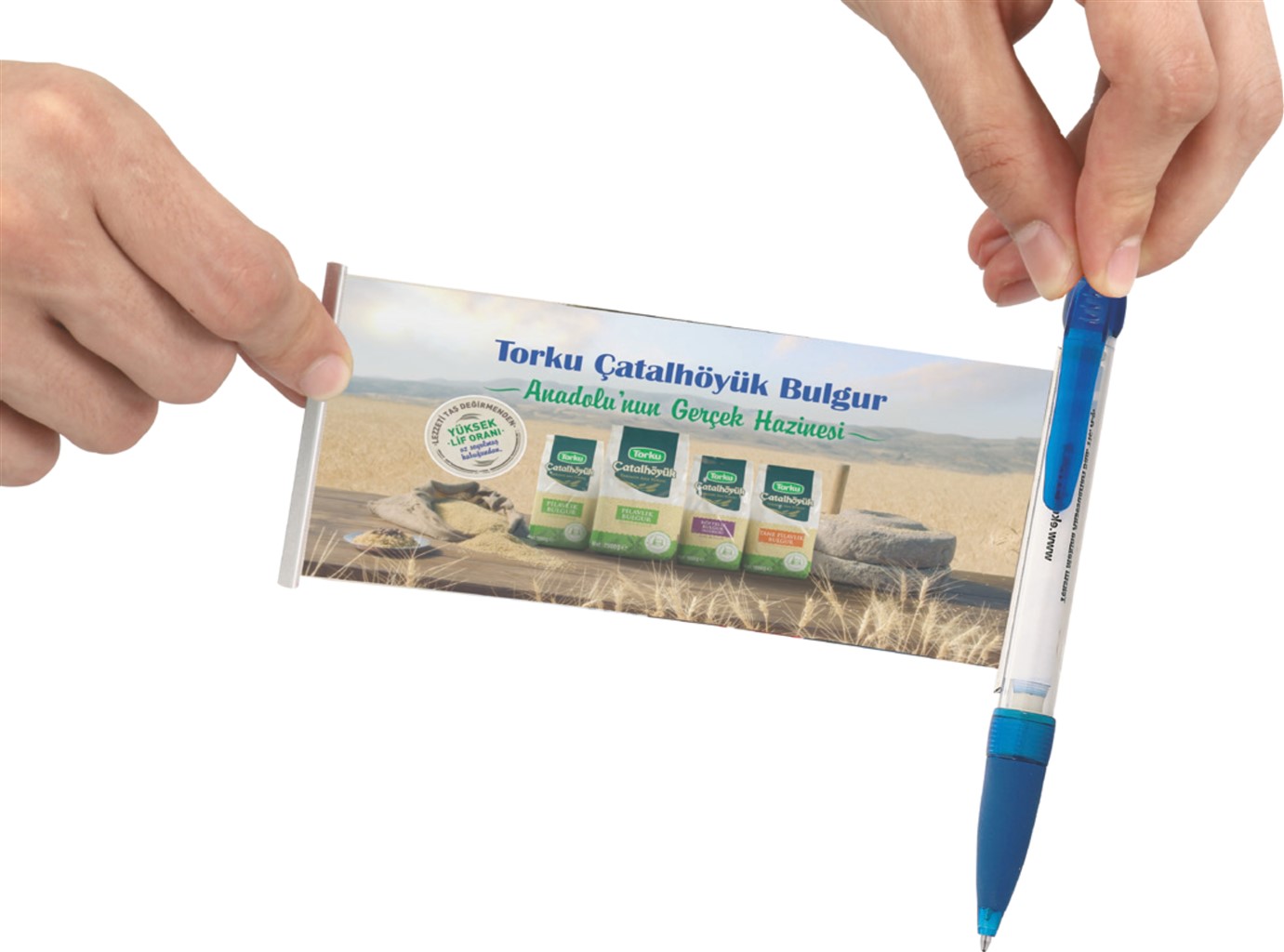 0444-50 Bannerpen Broşürlü İmalat Plastik Tükenmez Kalem